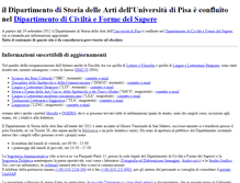 Tablet Screenshot of biblio.arte.unipi.it